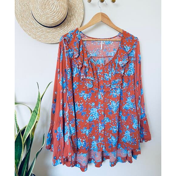 Free People Lorretta Printed oversized Floral Tunic - Picture 4 of 7